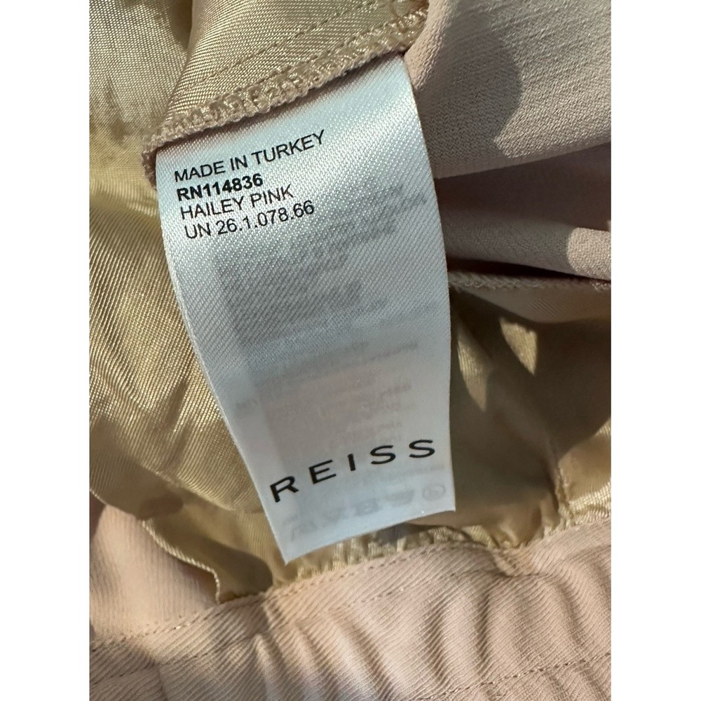 Reiss Hailey Pull On Trousers Nude Pink Colour Pockets Recycled Polyester 4 - Picture 9 of 11